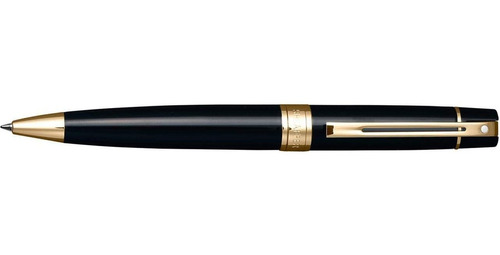 Sheaffer 300 - Boligrafo Negro Brillante Con Borde Dorado...