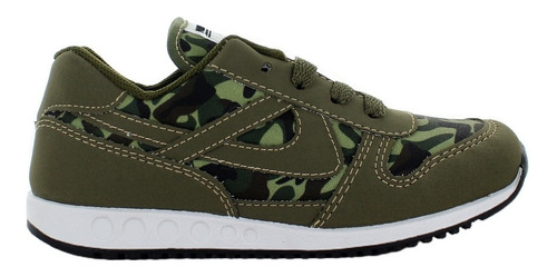 Panam Tenis Urbano Verde Camuflaje Para Niño 81052