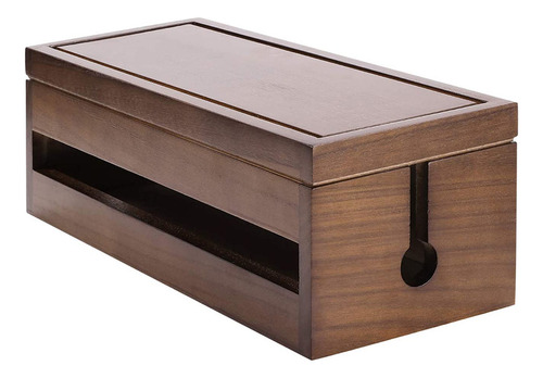 Caja Organizadora Con Cordón De Madera (color Café)