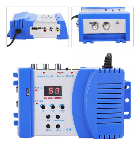 Modulador Digital Hdm69 Rf Hdmi Conversor Av Para Rf Vhf Uhf