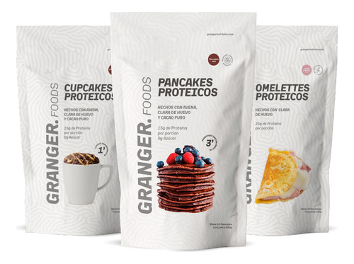 Combo Granger Pancakes + Cupcakes + Omelettes Proteicos