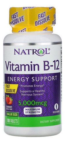 Vitamina B-12, 5000mcg,100 Tabletas. Natrol 