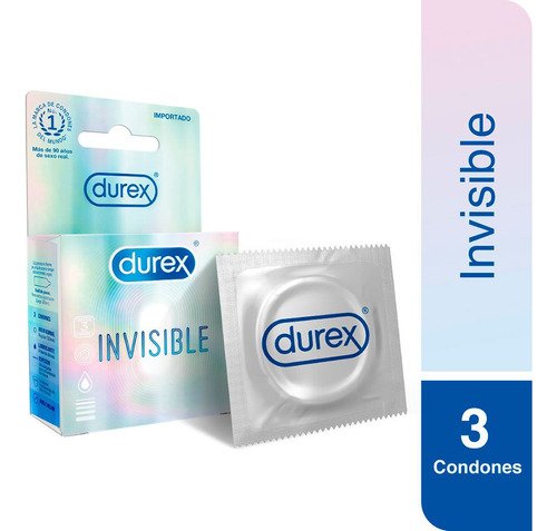 Condones Durex Invisiblex 3 Und - Unidad a $6010