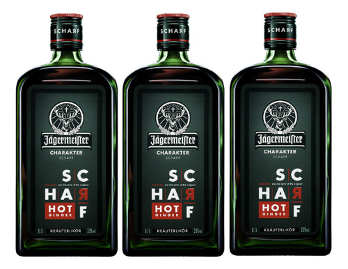 Kit 3 Licor Jagermeister Charakter 700ml