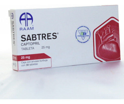 Sabtres Captopril 25mg C/30 Tabletas Raam