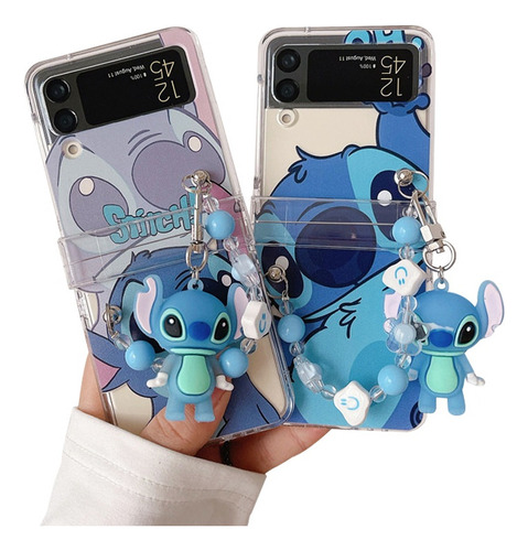 Stitch Galaxy Zflip 4 Funda Protectora + Pulsera + Colgante