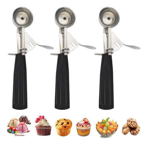 3 Piece Cookie Spoon Set Colheres De Sorvete