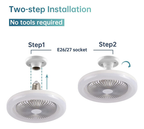 Ventilador De Techo De 30w Con Lámpara De Iluminación E27