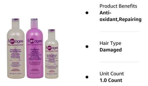 Kit De Cuidados Com O Cabelo Aphogee Shampoo, Condicionador