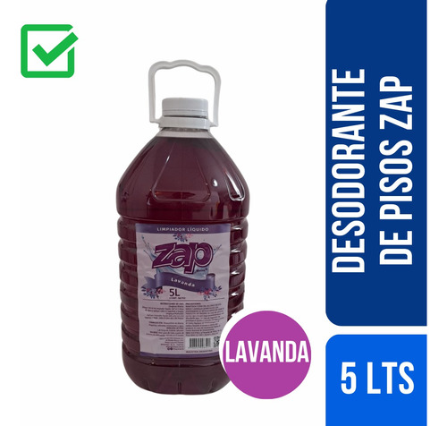 Limpiador Limpia Pisos Desodorante Lavanda Zap 5 Lt