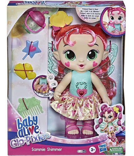 Boneca Baby Alive Glo Pixies Sammie Shimmer F2595 - Hasbro