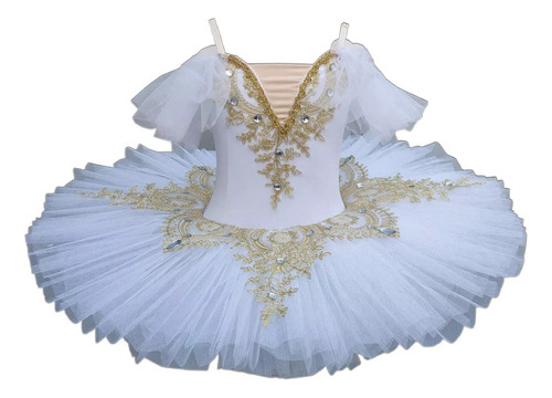 Vestido De Ballet Swan Girl Con Falda Tutú Esponjosa