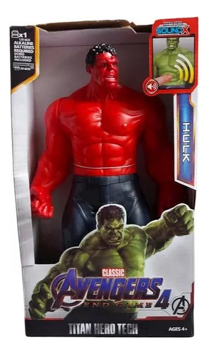 Muñeco Hulk Rojo Avengers Vengadores C/luz Y Sonido 30cm