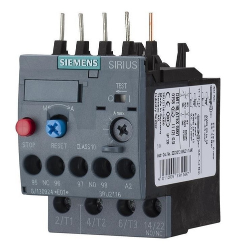 Siemens® Relevador De Sobrecarga 2.2 - 3.2 A 3ru2116-1db0