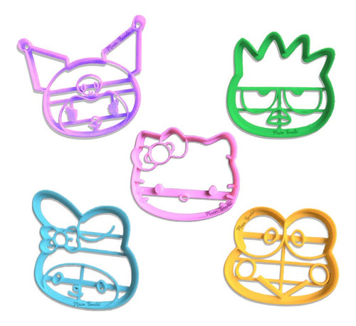 Kit X5 Sanrio - Moldes Galletas Cookies Melody Kuromi Kitty
