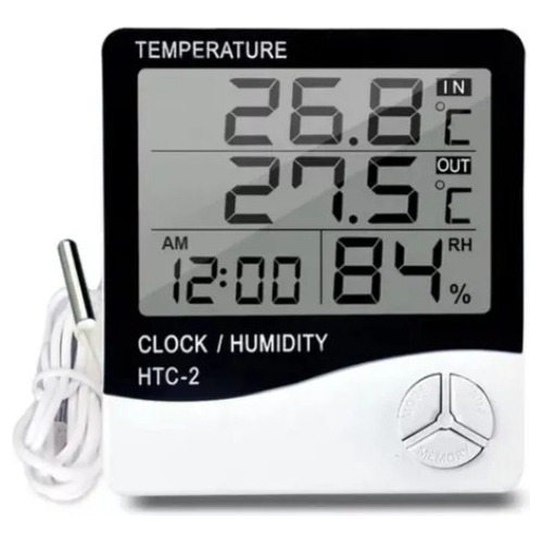 Termohigrómetro C/ Sonda Digital Higrometro Termometro Reloj