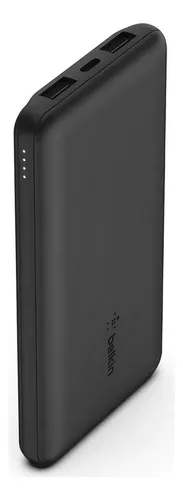 Belkin BoostCharge - Banco de energía de 3 puertos 10K + cable USB-A a  USB-C, cargador para iPhone, banco portátil, carga de 15 W con 3 puertos