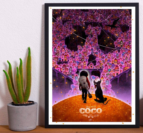 Cuadro Marco Negro Poster 33x48cm Coco Pelicula Mexico Arte