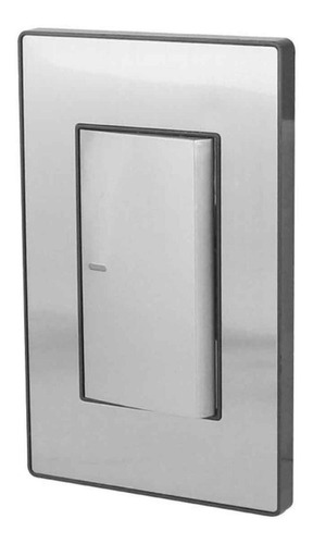 Placa Un Apagador Sencillo Sanelec 4630 Cordoba Acero Inox Color Plateado