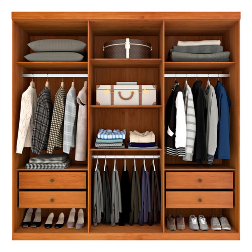 Guarda-roupa Casal Suécia 6 Portas 4 Gavetas Cinamomo - Cor Marrom
