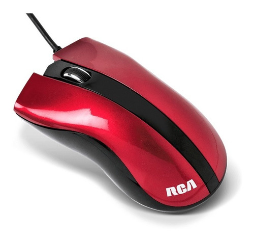 Mouse Rca Ergonomico Con Cable Usb 800 Dpi 3 Botones Mo304r Color Rojo