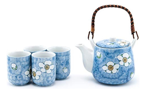 Fuji Merchandise Umei Azul Japonés Flores De Ciruelo Tetera 