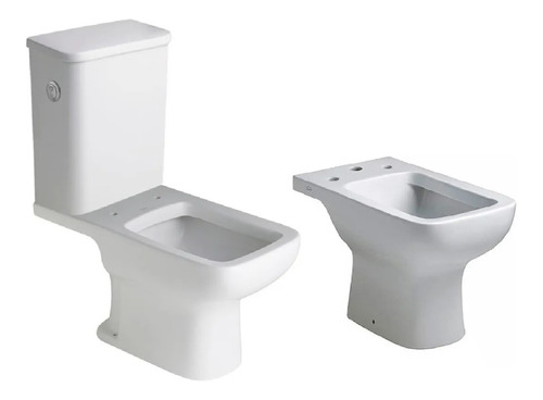 Juego Ferrum Trento Inodoro Largo  Depósito Dual Bidet 3ag