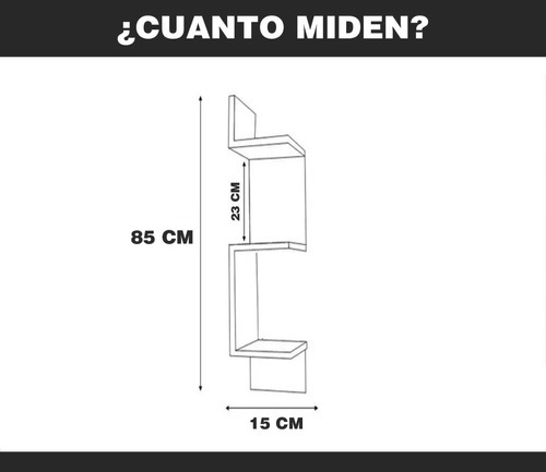 Imagen 6 de 9 de Repisa Esquinero Estante Flotante De Madera 3 Niveles 85x15 Color Teca Ártico