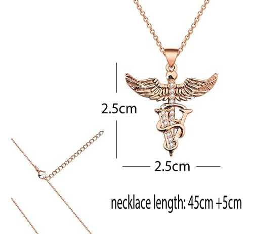 Bobauna Collar Con Colgante De Caduceo Veterinario, Joyería