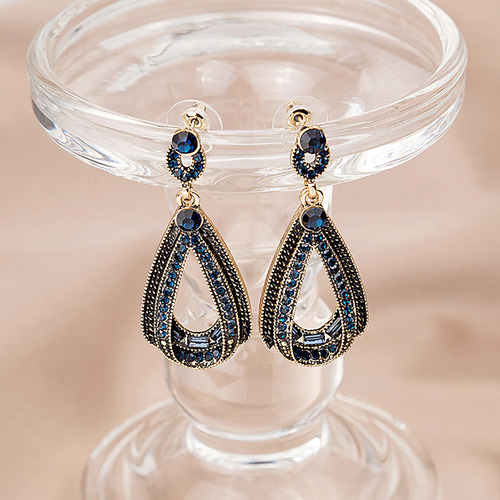 M Pendientes Colgantes Largos Con Forma Diamante Completo V