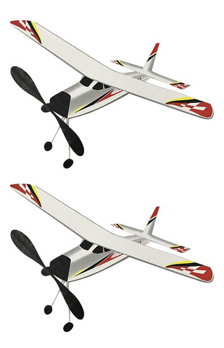 Modelo De Avión Con Motor Elástico De 2 Piezas Para