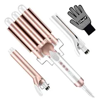 Comprar Ckeyin Rizadora De Cabello Waflera Para Pelo Rizadora Plancha Cerámica Alaciadora De Cabello 3 En 1 Color Rosa 3 Barriles Guantes Hd001w-Cn