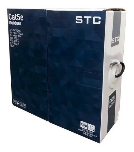 Cable Utp Cat5e Para Exteriores Negro Caja De 305 Metros Stc