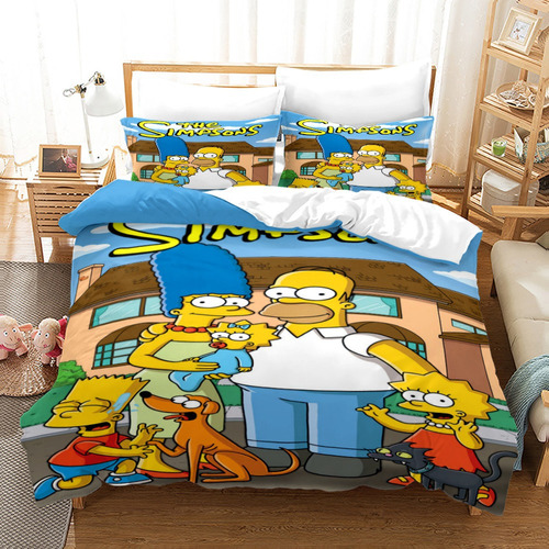 Funda De Edredón De Animation The Simpsons, Cama Doble