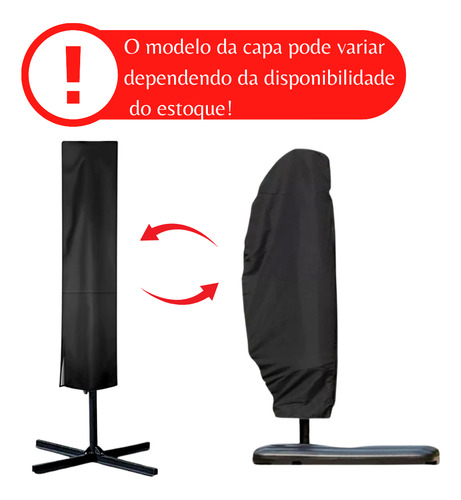 Capa Protetora Ombrelone Guarda Sol Curvado Prova Dagua 3m