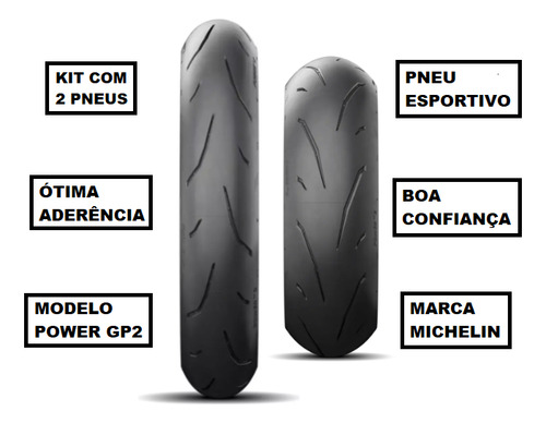 Par Pneus 920 120/70-17 + 180/55-17 Power Gp2 Mt-09 Tracer