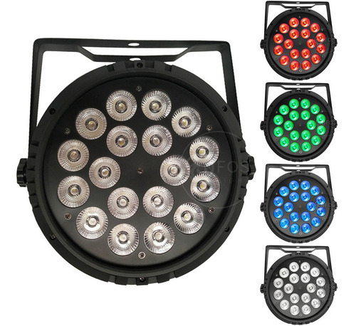 12x Canhão Refletor Par Led 18x12w Rgbw Quadriled Slim Par64 127/220V