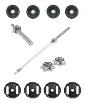 Comprar Kit De Pesas 44 Lb Set 8-discos+barra Recta O Curva Gym Prof