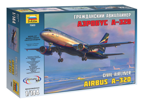 Zvezda Avion Airbus A-320 Kit 7003 Esc.1/144 Supertoys