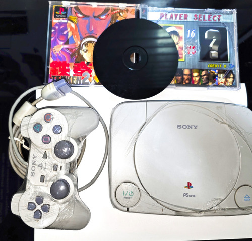 Playstation One Bloqueado + Controle E Jogo Originais Cinza