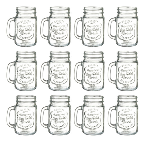 Set 24 Tarros Frasco Mason Jar Vintage Vidrio Labrado 480 Ml
