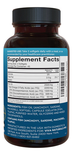 Suplemento De Óleo De Peixe Ômega-3 Ultra Forte Viva Natural