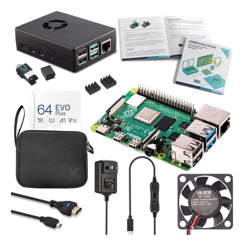 Vilro Raspberry Pi 4 8gb Kit Completo Inicio Ventilador Caja