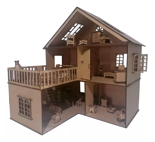 Novo Casa Casinha Para Barbie/polly/lol 60cm Mdf Com Brinde