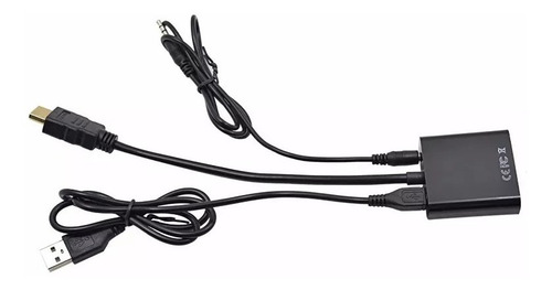 Cable Adaptador Conversor Hdmi A Vga Con Audio Fact A Y B
