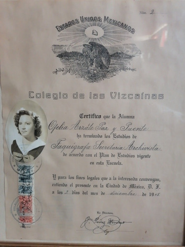 Cuadro Antiguo De 1945 Del Colegio De Las Vizcainas (Usado)