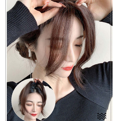 Ll Peluca Francesa Natural, Con Flecos, Pelo En Forma Topo
