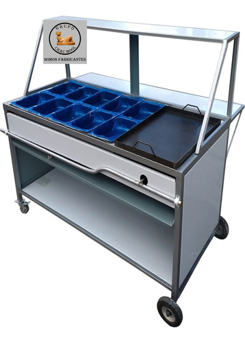 Carrito De Comida Con Plancha, Baño María, Modelo P603