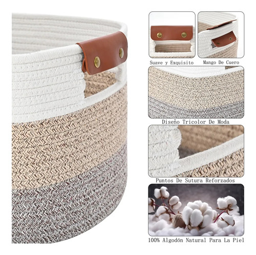 Cesta De Almacenamiento Con Asa, Organizador De 38 Cm X 25 C