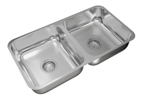 Pileta Cocina Doble Acero Johnson C37/18cr 71x37 Cestillo 